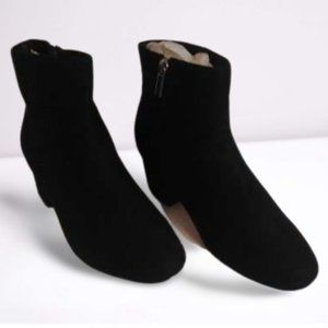 COMFORTVIEW BLACK SUEDE BOOTIES, SIZE 9.5W NWOT